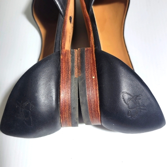 John Fluevog History Marina Pointed Toe D'Orsay Leather Flat Black size 7 - Picture 9 of 9